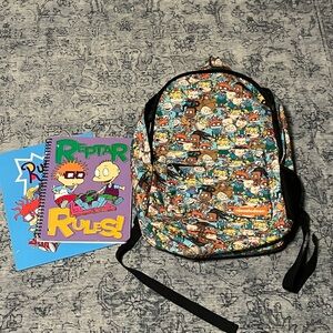NWOT Nickelodeon Rugrats backpack with folder and spiral notebook